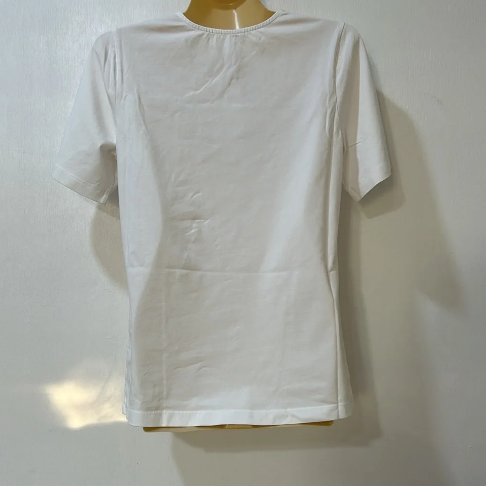 THE DROP WOMEN ASTRIC TWIST FRONT SHIRT WHITE NEW Sz LARGE - Picture 2 of 11